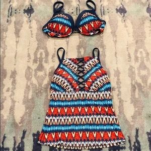 Three piece bathing suit